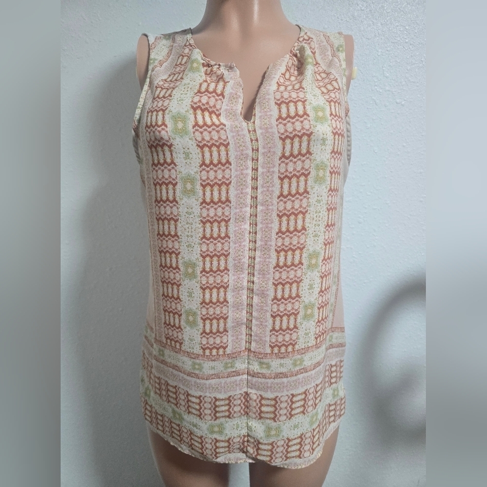 Madison Geometric Print Sleeveless Top